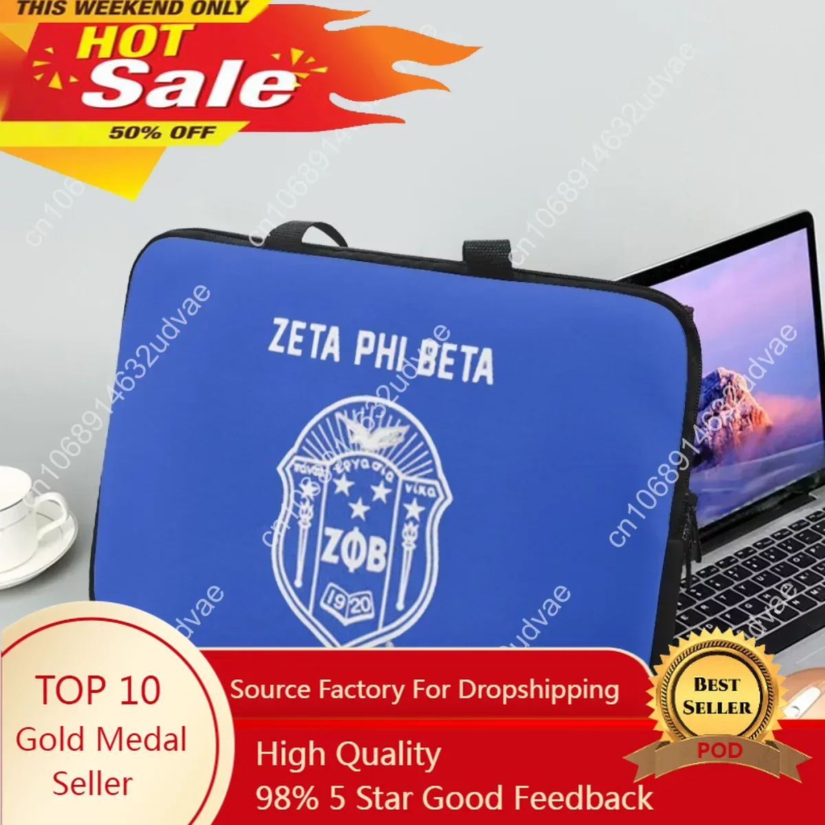 Zeta Phi Beta Sorority Print Lightweight Laptop Bag Fashion Handle Notebook Case for Adults Computer Accessories Handbags 2023