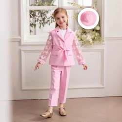 Kids Clothes Girls Outfit Sets Butterfly Long Sleeve Top and Pants Set For Girls 2Pcs Party Suit Children's Clothes 3-8 Years