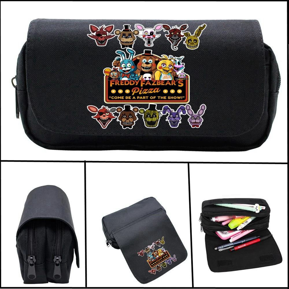 Hot Game Bidybab Foxy Freddy Pencil Case Anime Pen Bags Make up Cosmetic Bag Cartoon Students Stationery Storage Bag