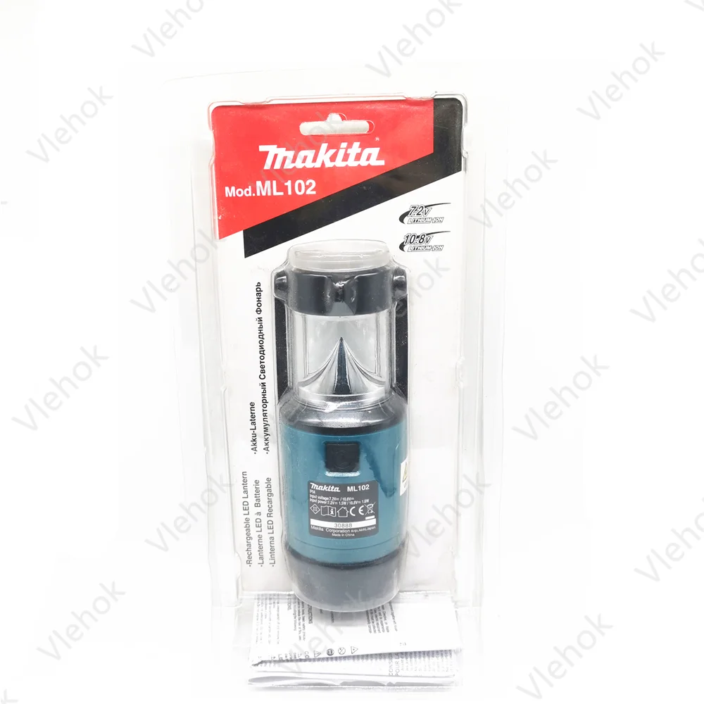 Makita ML102 7.2V Work Light Lithium-Ion Cordless LED Lantern/Flashlight with Bare Outdoor Light Hanging Lamp Tool Only