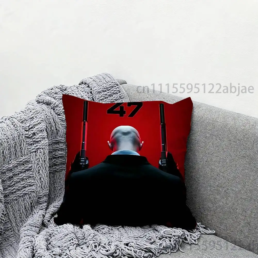 A-Agent 47 Hitman Throw Pillow Case 40x40cm Decoration DIY Square Chair Pillowcase Pad Cover
