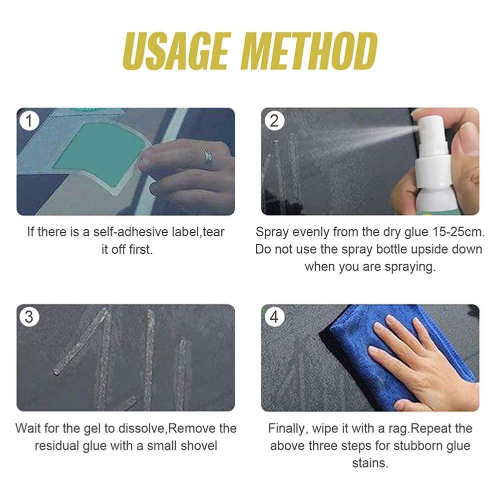 30ml Car Adhesive Remover Sticker Quickly Remove Glue Tape Remover Sticky Glue Removal Car Glass Label Cleaner Spray