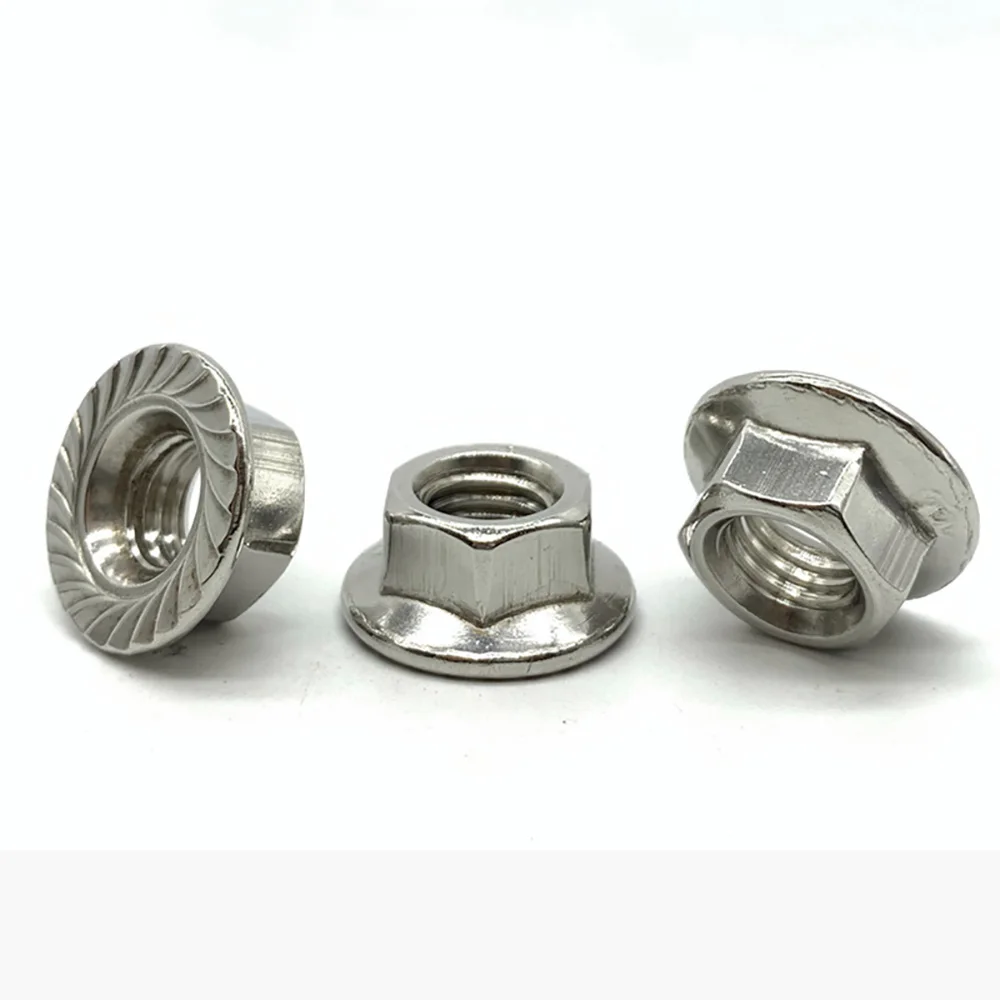 316 Stainless Steel Hex Flange Locking Nut Marine Grade M3 M4 M5 M6 M8 M10 M12 M14 M16 Heavy Duty Outdoor Installation Kit