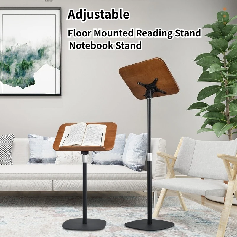 Floor Mounted Reading Stand Floor Mounted Bookshelf Student Painting Stand Adjustable Song Score Tablet Notebook Stand