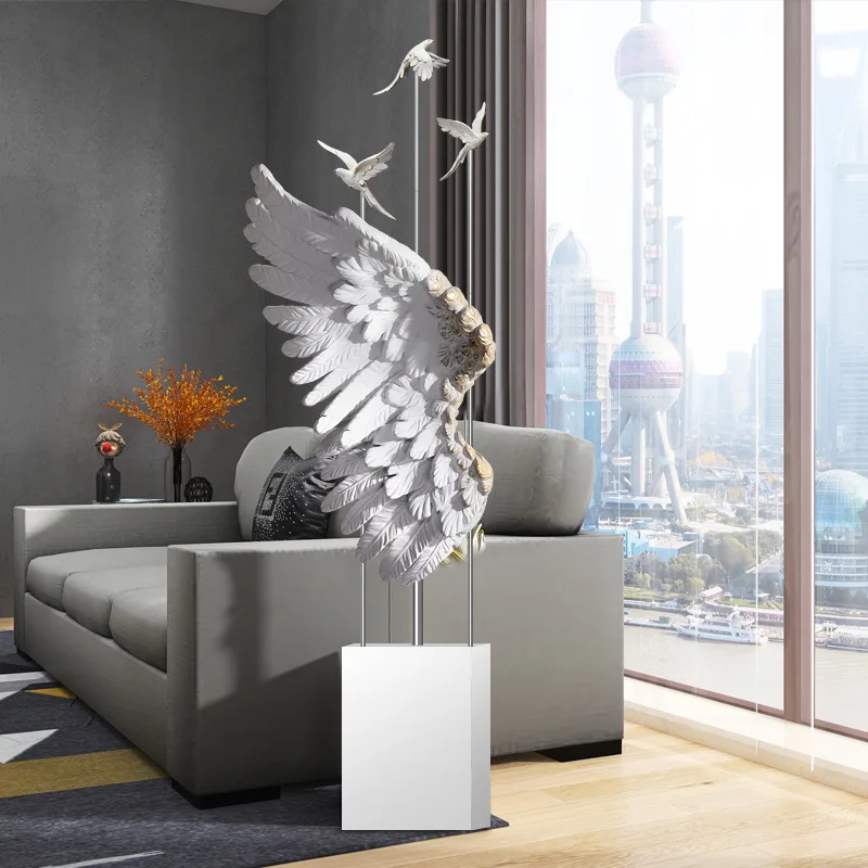 

150cm/59 inch feather large floor ornaments living room TV cabinet next to the entrance foyer office ornaments gifts