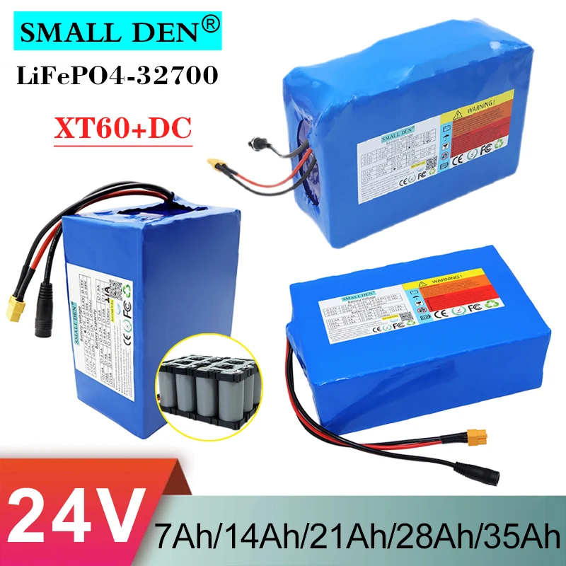 New 24V 7Ah 14Ah 21Ah 28Ah 35Ah 32700 Lifepo4 Battery Pack Built-in 50A BMS Max.100A discharge For E-boat lawn mowers wheelchair