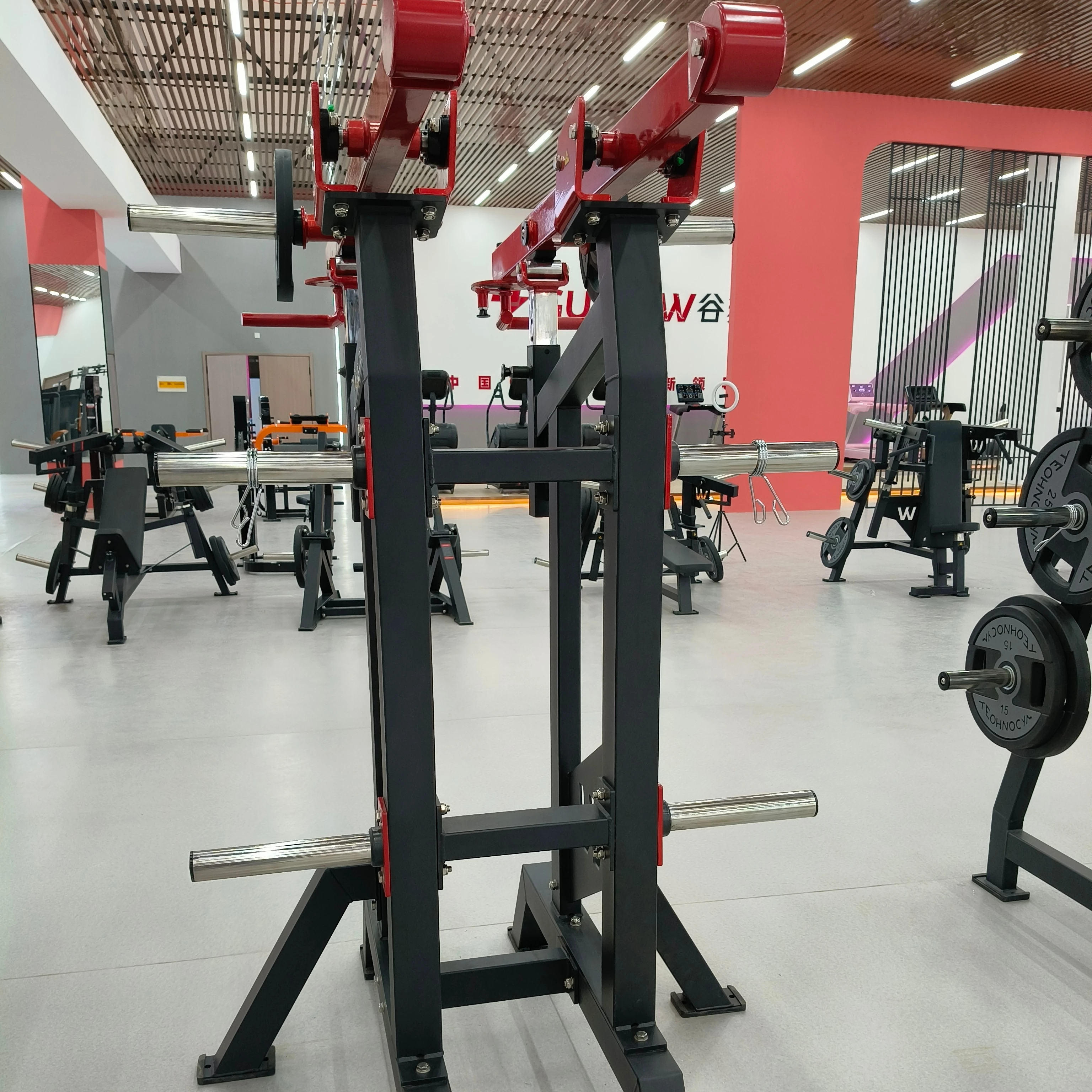 

Viking Plate Loaded Shoulder Press Machine Steel Construction Safety Features for Bodybuilding Targets Arms Chest Legs Back