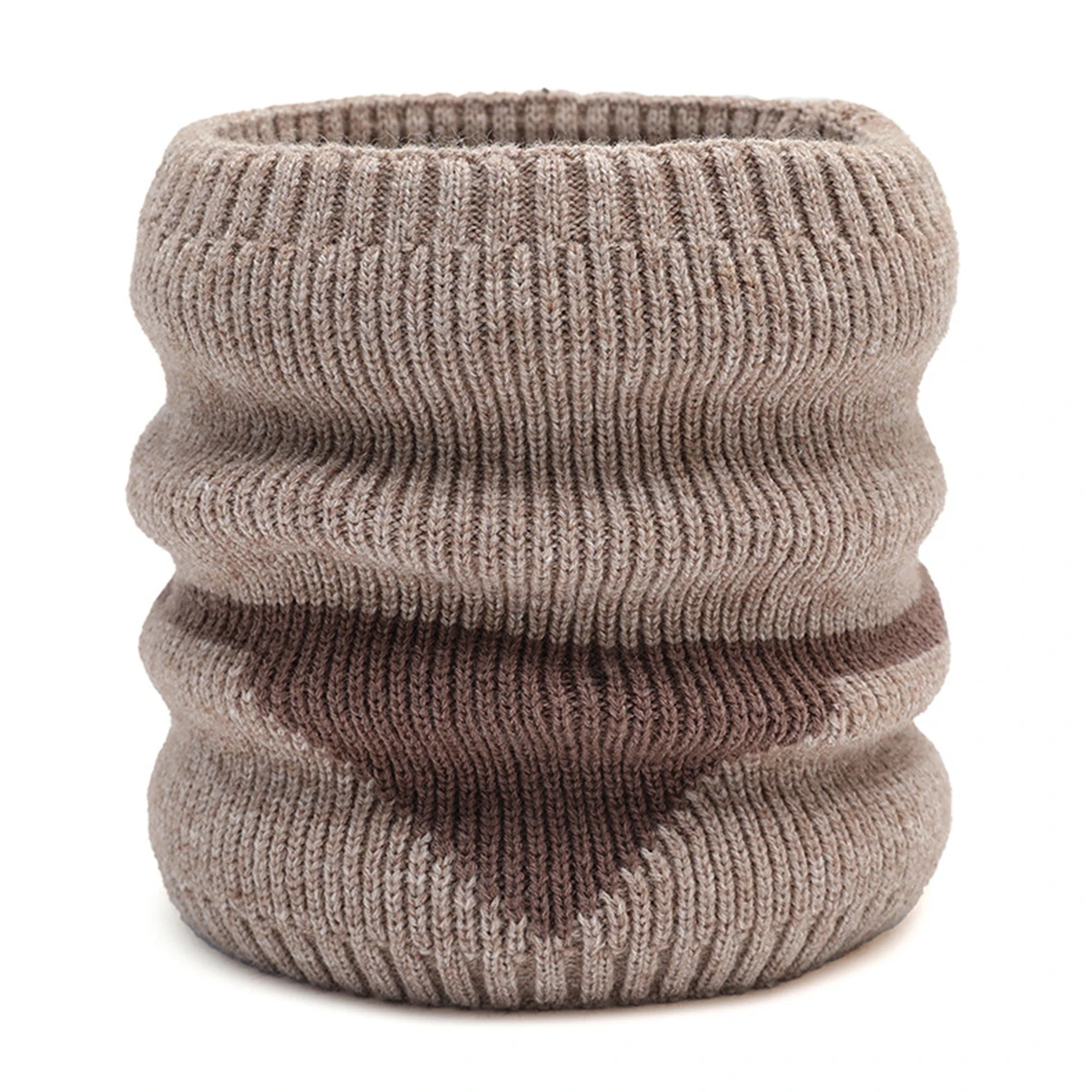 

OVTRB Winter Neck Warmer Fleece Lined Woolen Knit Neck Gaiter Double Layer Tube Scarf Women Men Outdoor Sports Circle Scarves