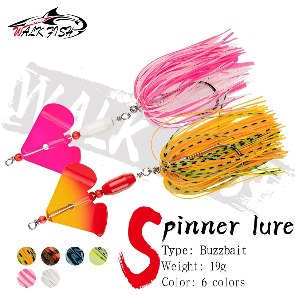 WALK FISH 1PCS New 19G Spinner Bait Fishing Lure Pinwheel Blade Chatter Bait Dancer Buzzbait for Bass Pike Fishing Tackle