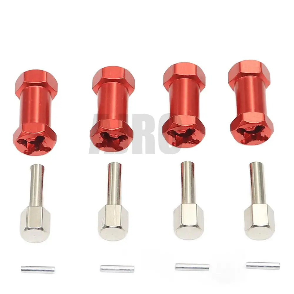 4pcs Aluminum RC Car 12mm Hex Wheel Hub Drive Adaptor 15/20/25mm Extension Combiner Coupler for 1/10 RC Crawler D90 Axial SCX10