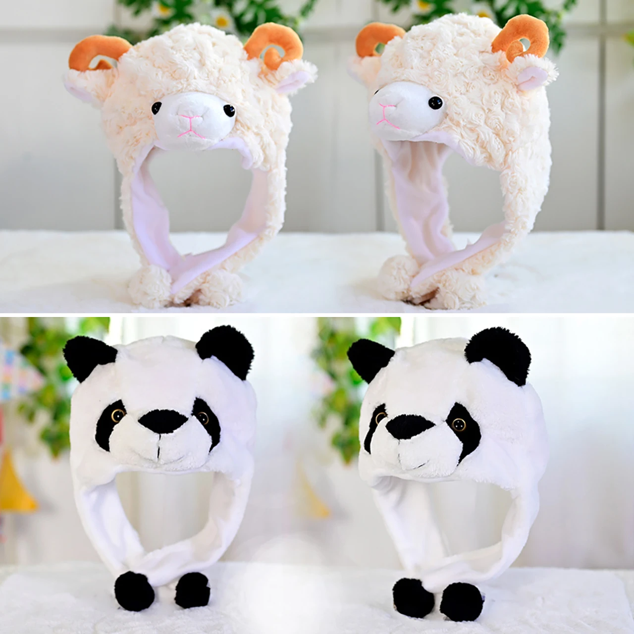 

Cartoon Animal Plush Ear Protection Hat Winter Warm Children Headgear 2-10Year Kids Cartoon Earmuffs Cap Cute Baby Photo Props