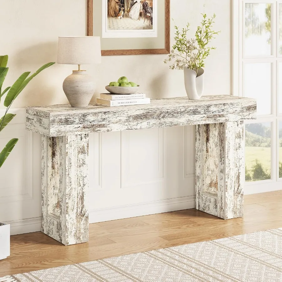 63-Inch Long Console Tables for Entryway Large Sofa Table Behind Couch Wooden Entry Foyer Hallway Table Modern Console Sofa Tab
