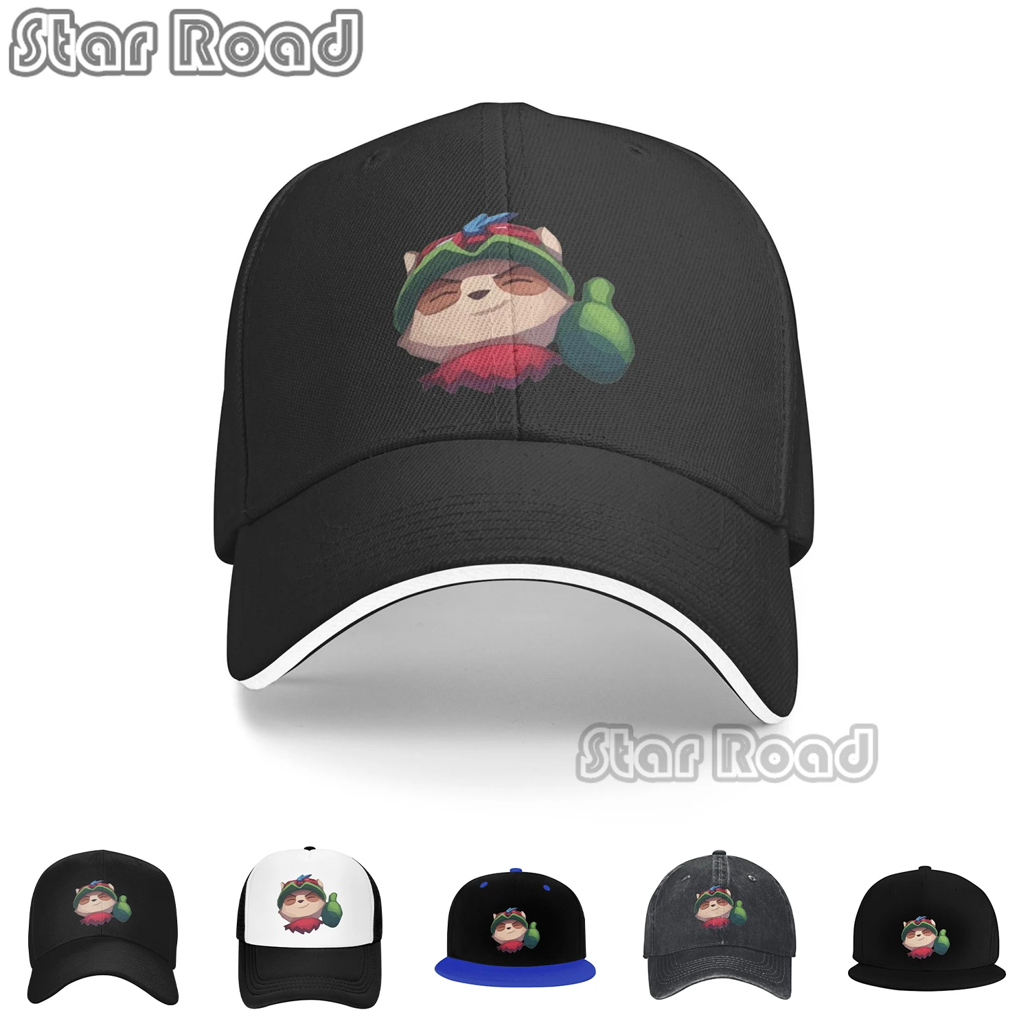 

Funny Teemo Print logo Unisex Baseball Caps Peaked Cap League of Legends Game Sun Shade Hats for Men Women