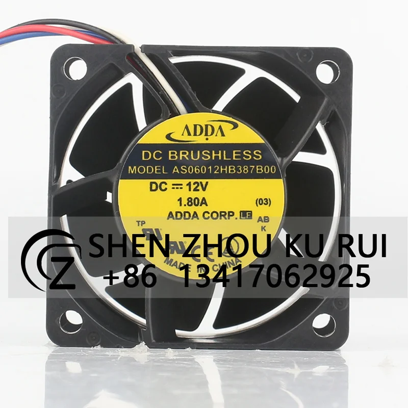 ADDA AS06012HB387B00 DC12V 1.80A 6038 4-wire PWM Brute force server cooling fan 60 x 60 x 38MM