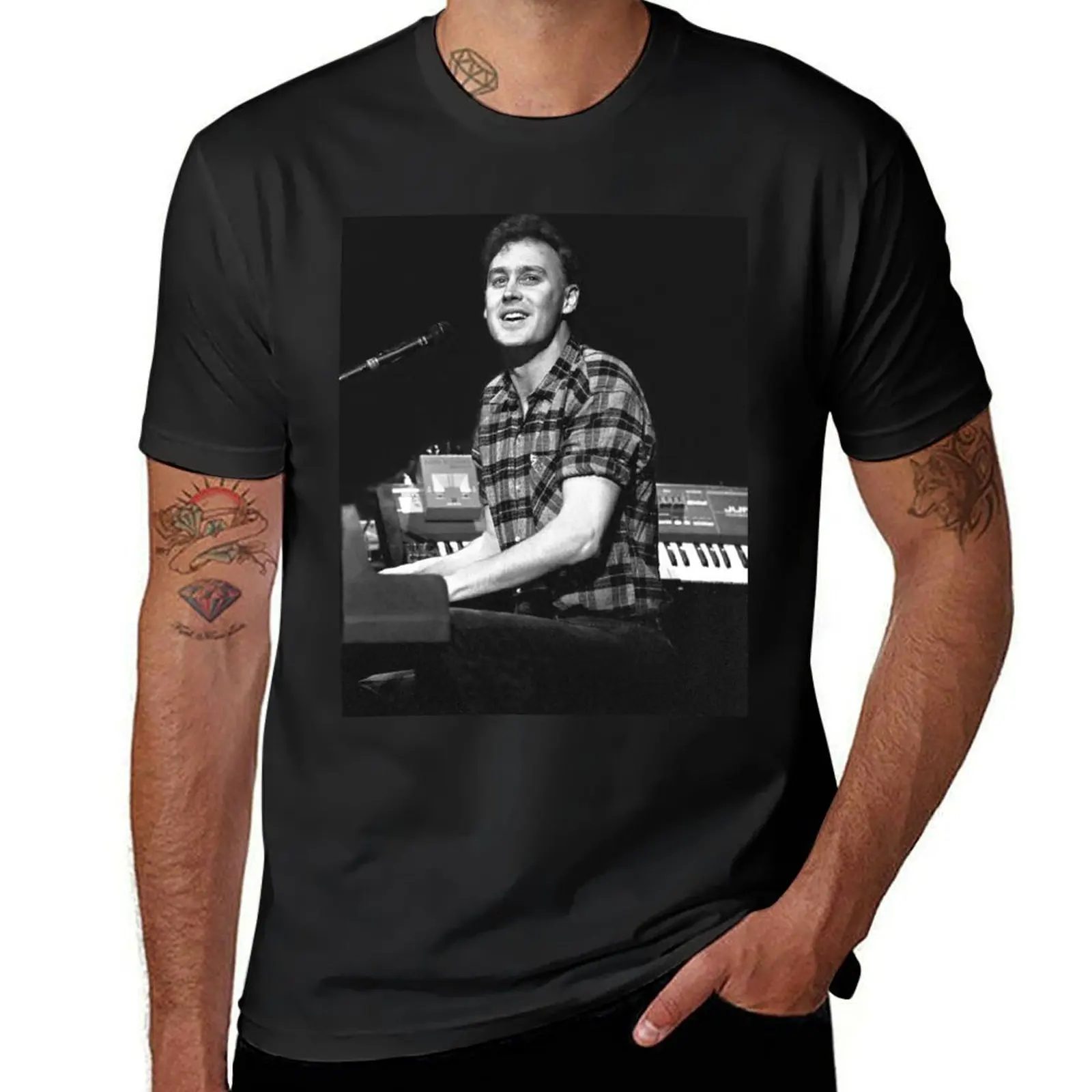 Bruce Hornsby - BW Photograph T-Shirt plain tops cute tops mens cotton t shirts