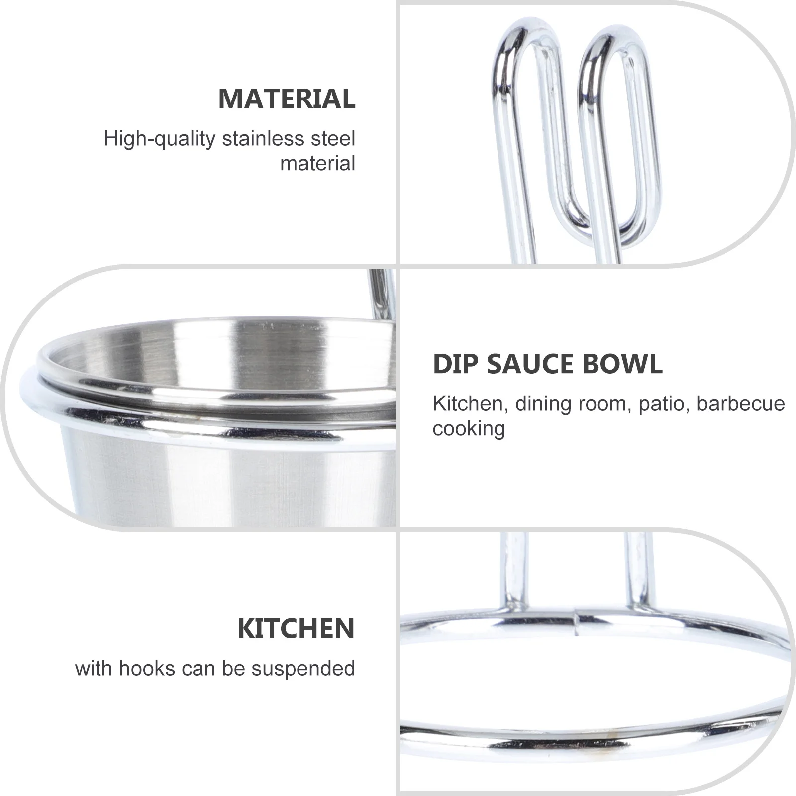 

2pcs Sauce Bowl Condiment Cup Deep Non-Stick Smooth Edge Easy Clean Kitchen Utensil Dipping Holder Food Grade Container