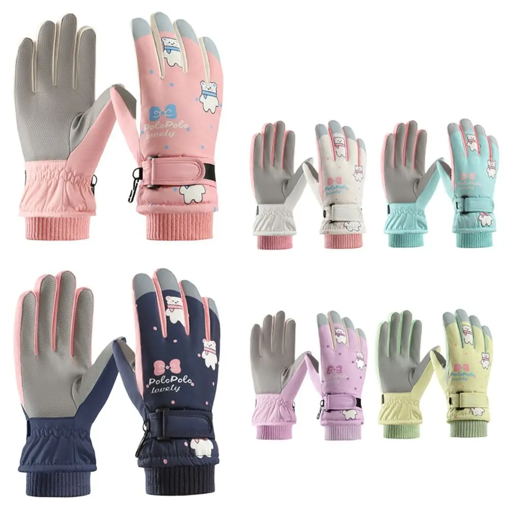 

Толстые теплые детские лыжные перчатки, ветрозащитные нескользящие спортивные варежки, сенсорный экран, снег, сноуборд, велосипедные перчатки для мальчиков и девочек