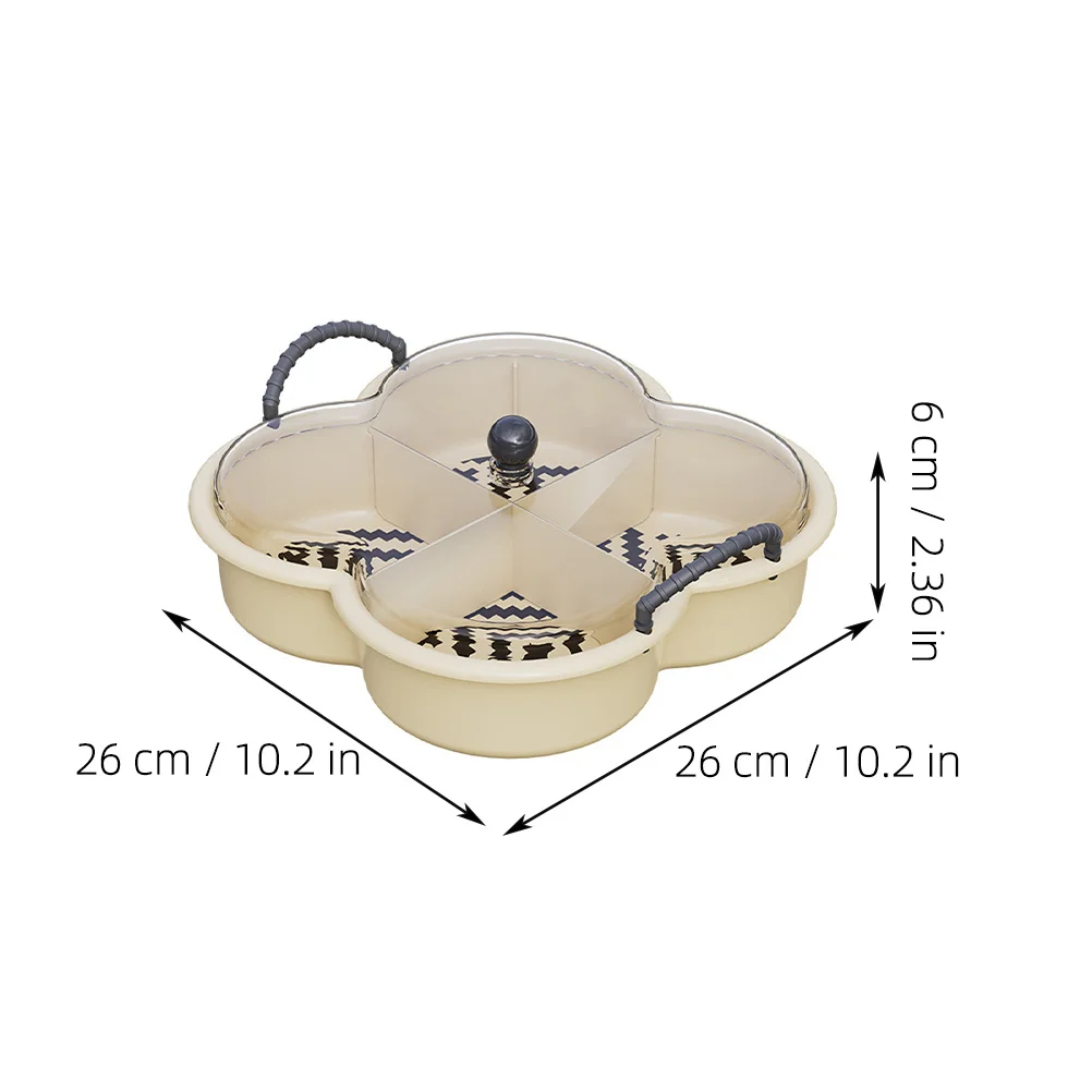 

Snack Tray Dried Fruit Storage Divided Food Organizer Plastic Serving Plate Lightweight Household Fruit Dish Coffee Table