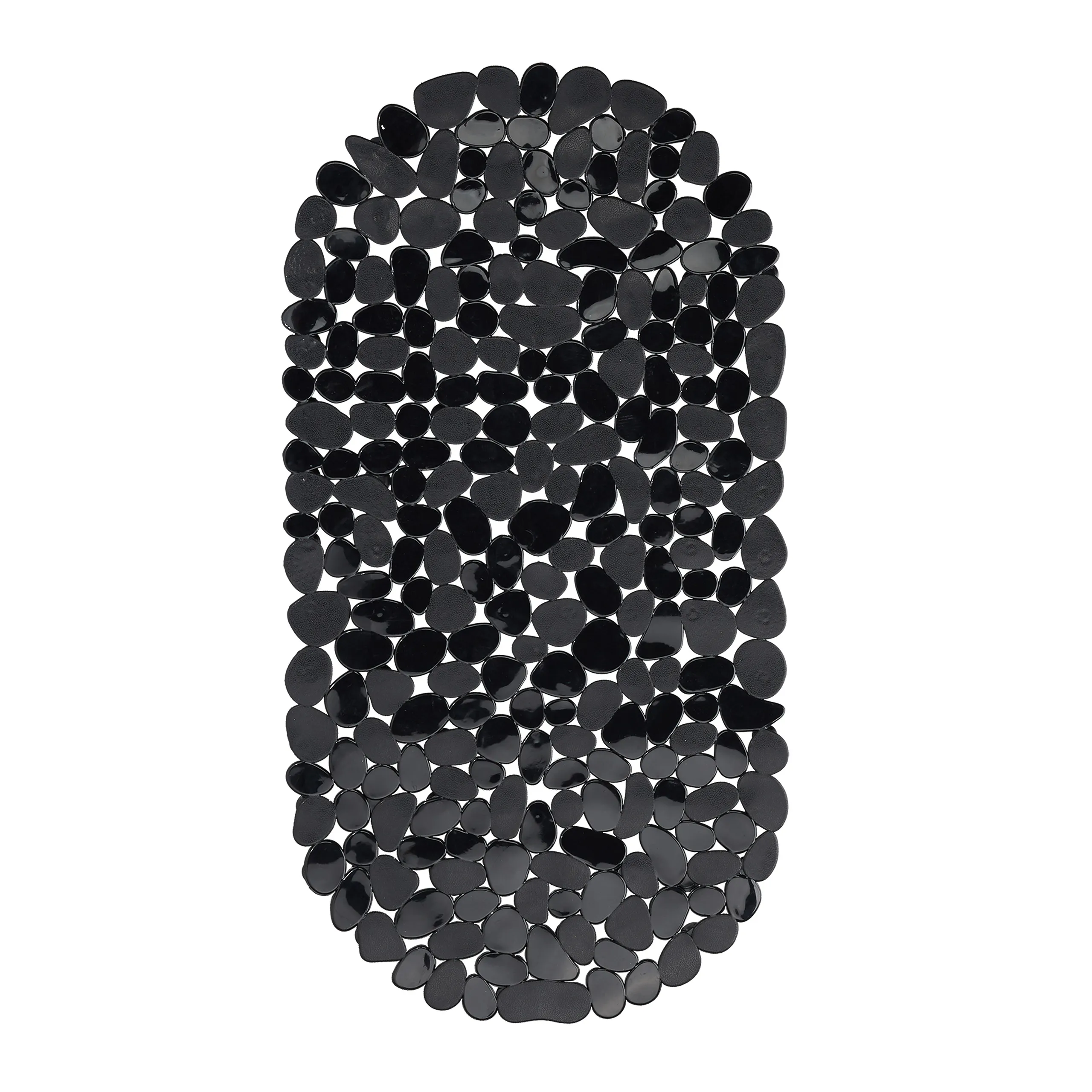 Tappetino per vasca da bagno, effetto pietra, per vasca, antiscivolo, con ventose, lavabile, in PVC, nero, 36 x 68 cm, rivestimento per vasca, tappetino antiscivolo, Relaxdays.