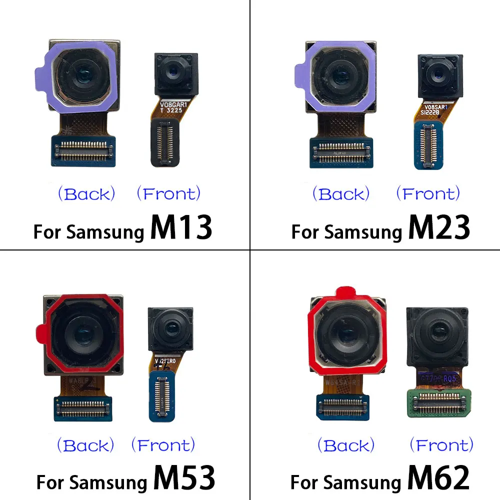 Tested For Samsung M13 M23 M30 M31 M32 M53 M62 M32 M22 M52 Back Rear Camera Module Flex + Front Facing Camera Replacement