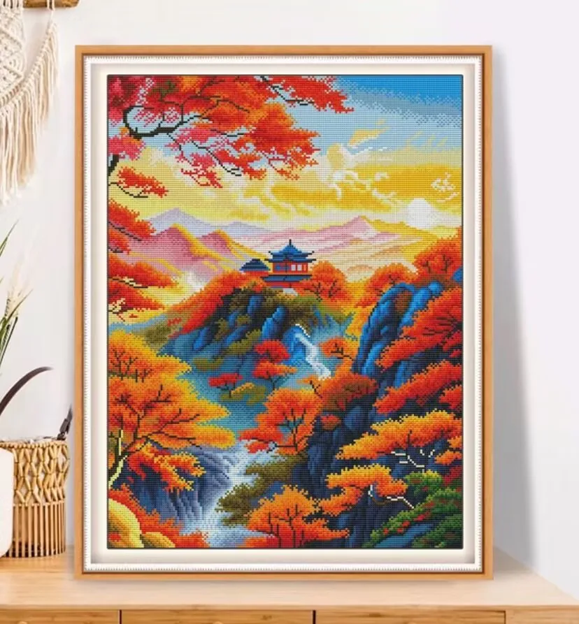 

Набор для вышивки крестом в горах, сделай сам, 9CT, 60X80 см, хлопковые нитки, вышивка, рукоделие, подарочное украшение ручной работы