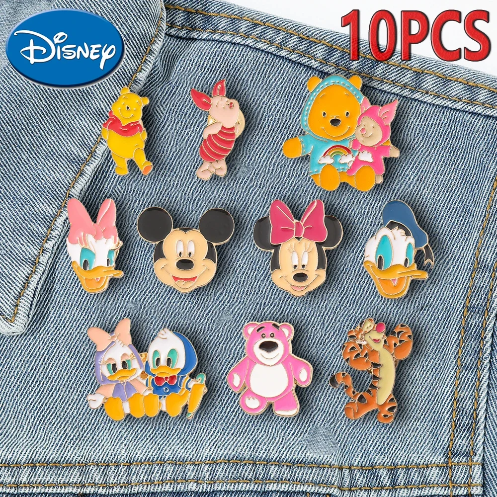 Disney Cartoon Enamel Pins Mickey Donald Duck Winnie The Pooh Metal Brooch Backpack Badge Halloween Accessory Gifts for Friends