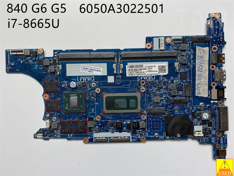 For 840 G6 USED Laptop Motherboard 6050A3022501 with i7-8665U CPU  Fully Tested and Works Perfectly