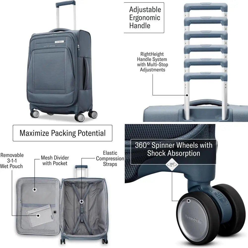 

Легкая расширяемая ручная кладь с мягкой стороной, одобренная авиакомпанией, чемодан из полиэстера