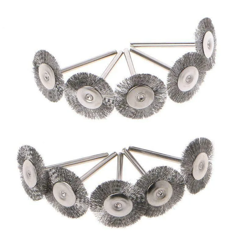Imagem -03 - Escova da Roda do Fio de Ferramenta Giratória T-shaped Mini Broca Polimento Acessórios 22 mm 25 mm 10 Pcs Aço Inoxidável