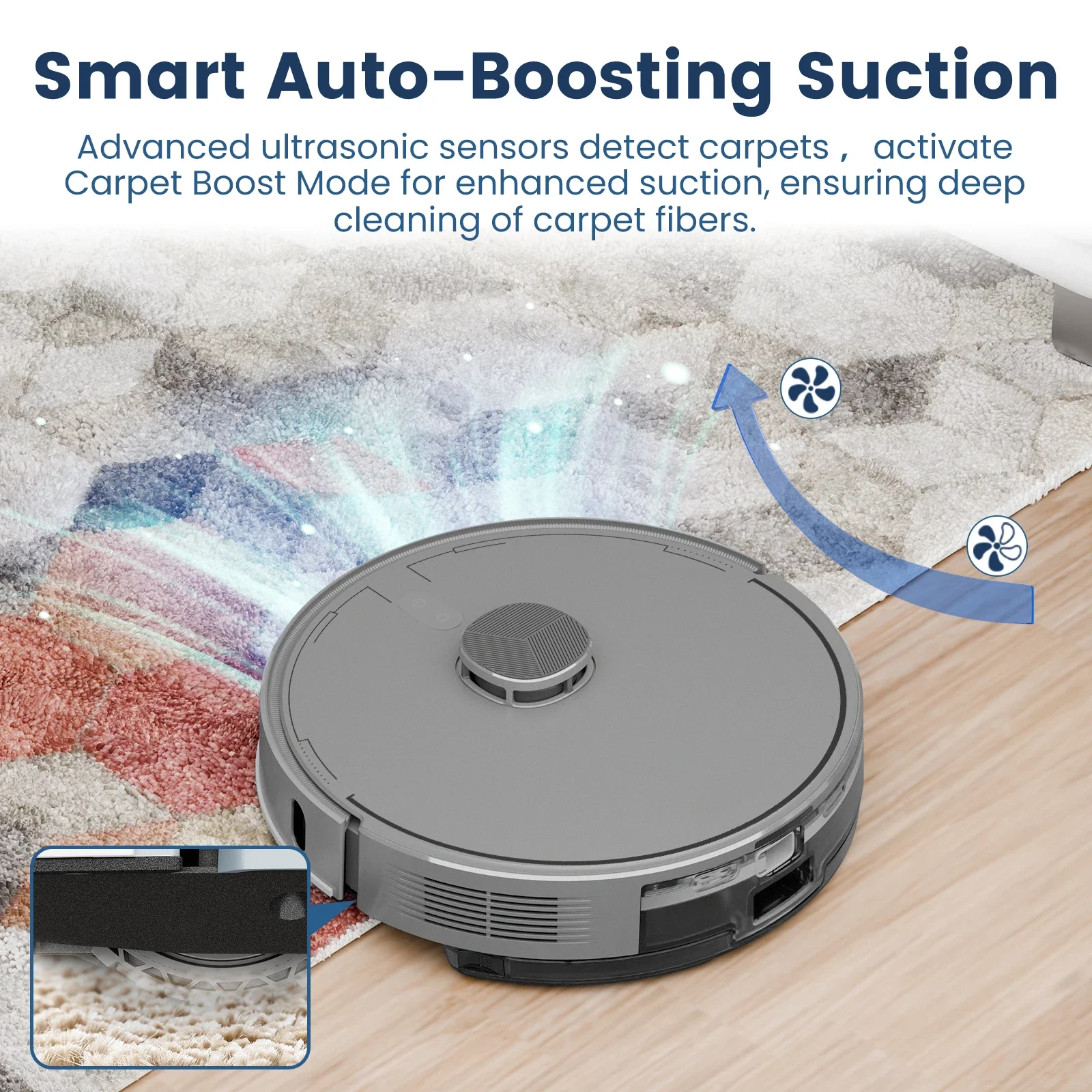 5500pa Ultrasonic Carpet Sweeping Pet Area Robot Vacuum Cleaner Self Emptying Auto Recharger Robot Floor Water Mop view 2