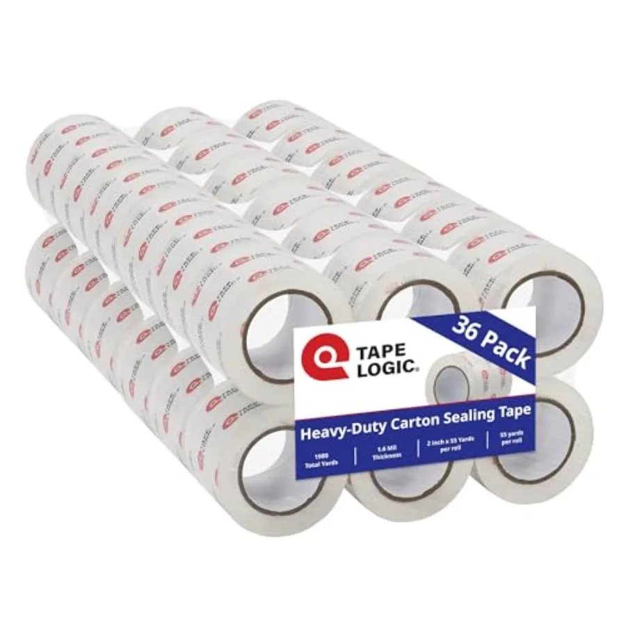 

Packing Tape 36-Rolls 2" x 55 yd 1.6 Mil - Clear Packaging Tape Refill for Shipping Moving Order Fulfillment