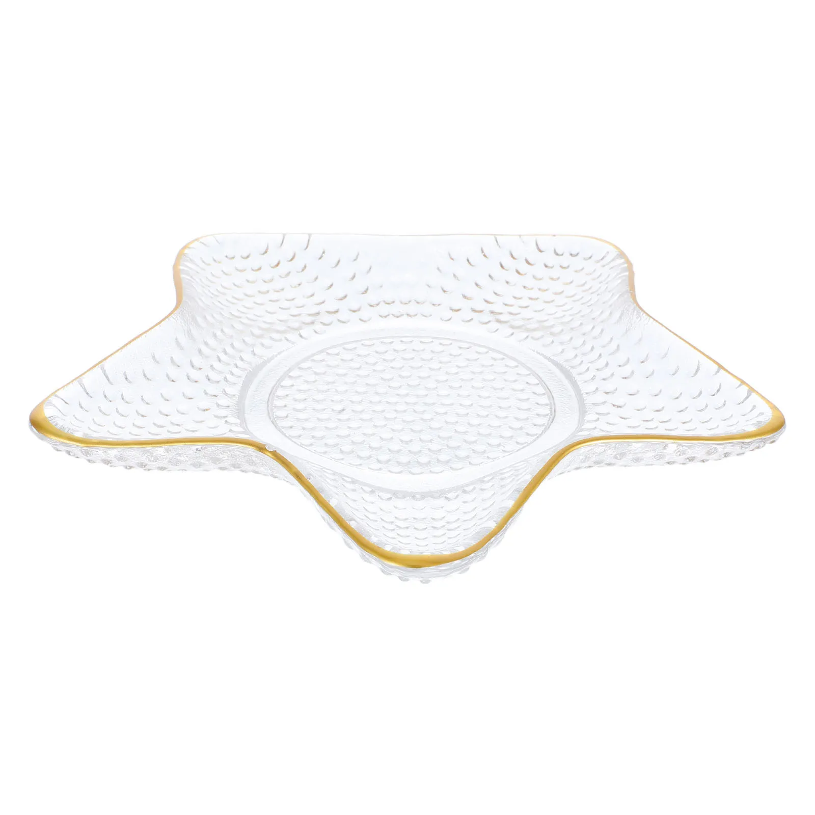 

Creative Sea Star Glass Plate Golden Salad Dessert Candy Tray Restaurant Use Storage Plate Glass Storage Plates