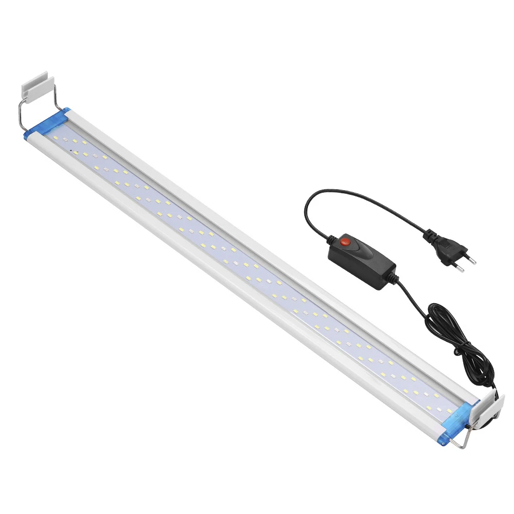 

Aquarium Super Slim LED Light Fish Tank Aquatic Plant Grow Lighting Waterproof Bright Clip Lamp Blue LED 18-58cm for Plants 260V