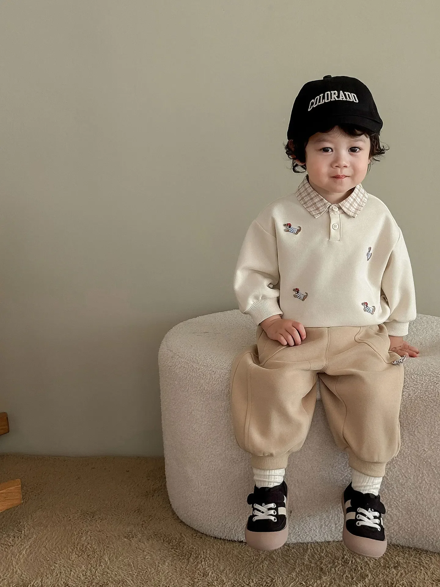 ZOETOPKID Kinder-Warmpullover Herbst Winter Jungen Cartoon-Unterhemd Baby Mädchen Fake Zweiteiliger Pullover – Detail 11