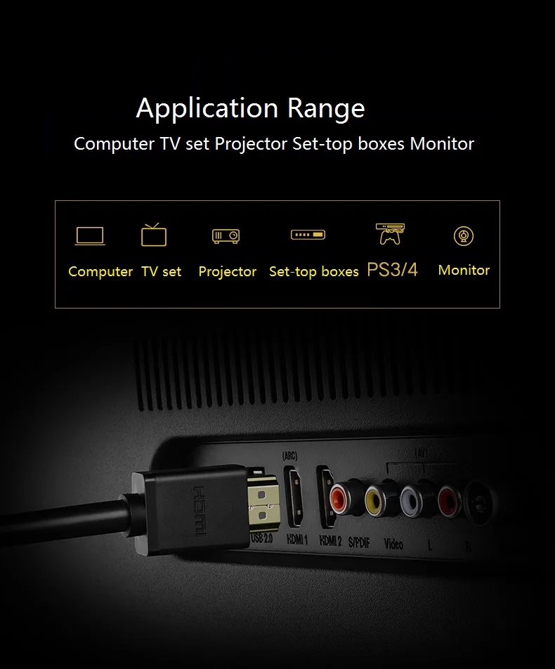 UGREEN Line Extension HD1080P HDMI-Compatible Male To Female  Extender For Computer/HDTV/Laptop/Projector In Audio Video Cable
