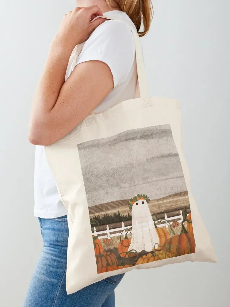 There's a Ghost in the Pumpkins Patch Again... Tote Bag sac pour femme Gift bag tote bags men Eco bag