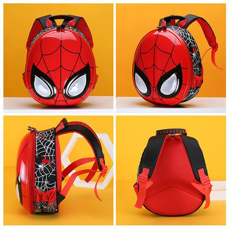 Disney Spider Man Glowing Backpack For Kids Cute Cartoon Boys Spiderman Eggshell Schoolbags Students Shoulder Packages