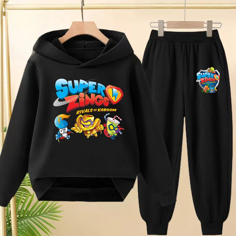 

2026New Year clothes collection Boys Girls Pants Casual Sports Set 3-12 Year Children's Sweatshirt Hoodie Cartoon Print suits