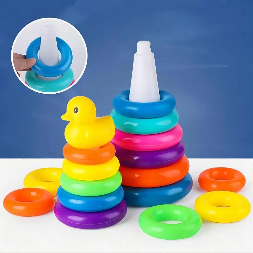 0-3 years old Infant Early Learning Rainbow Stacking Toys Puzzle Development Intelligence Rainbow Tower Baby Toy Gift Stack Ring