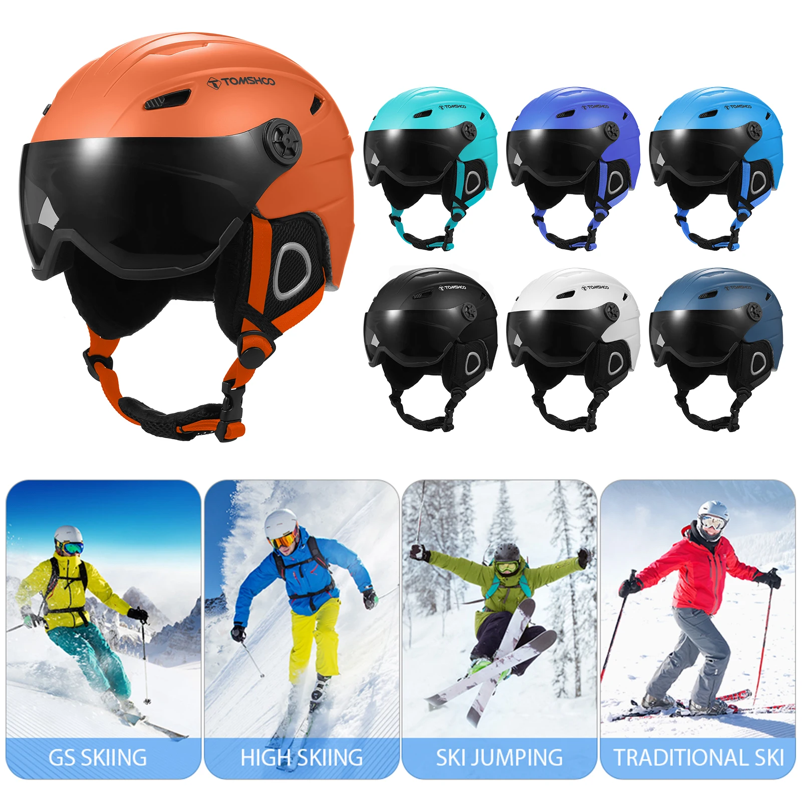 Ski Helm Snowboard Helm Outdoor Snow Sport Helm mit Abnehmbaren Liner und Ohr Pads Schnee Helme mit Goggle Fest Strap