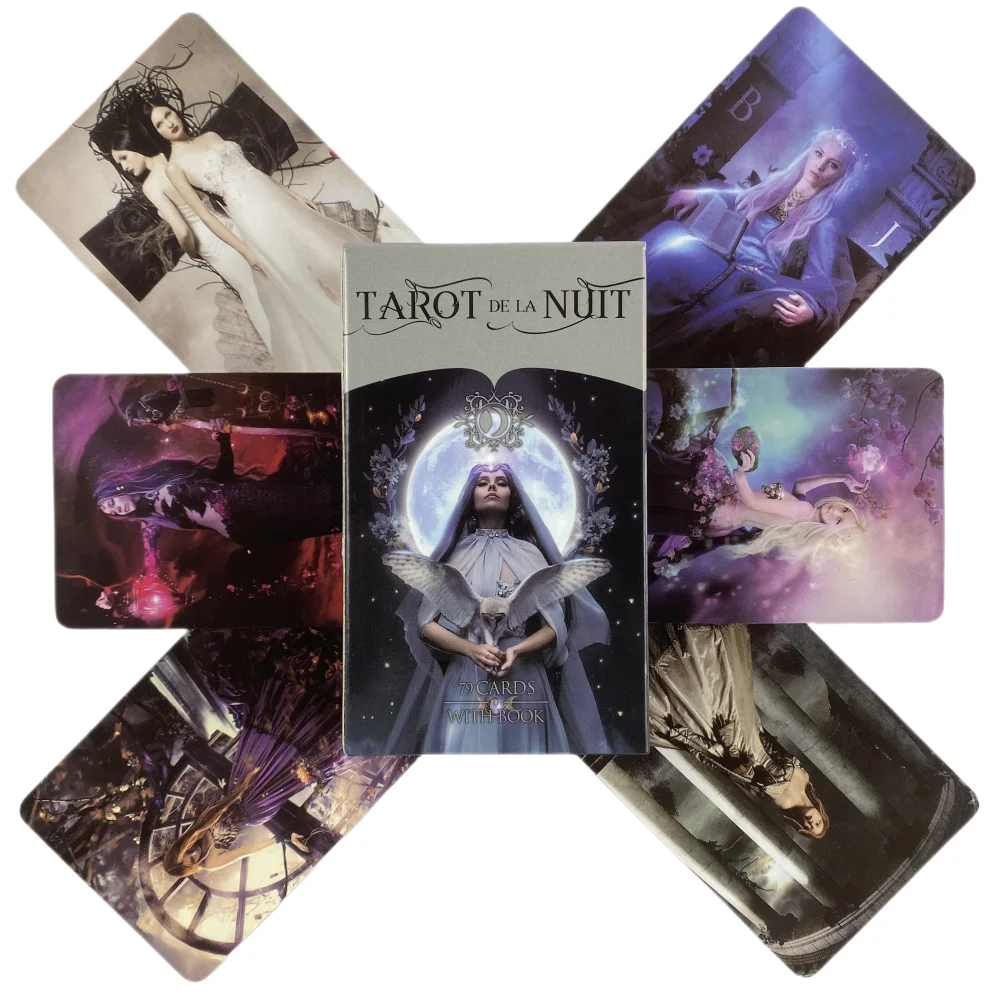 Tarot DE LA Nuit Cards, Oracle Deck, Fortune-Telling Edition, Worlds Creativity Board Games, Design unique