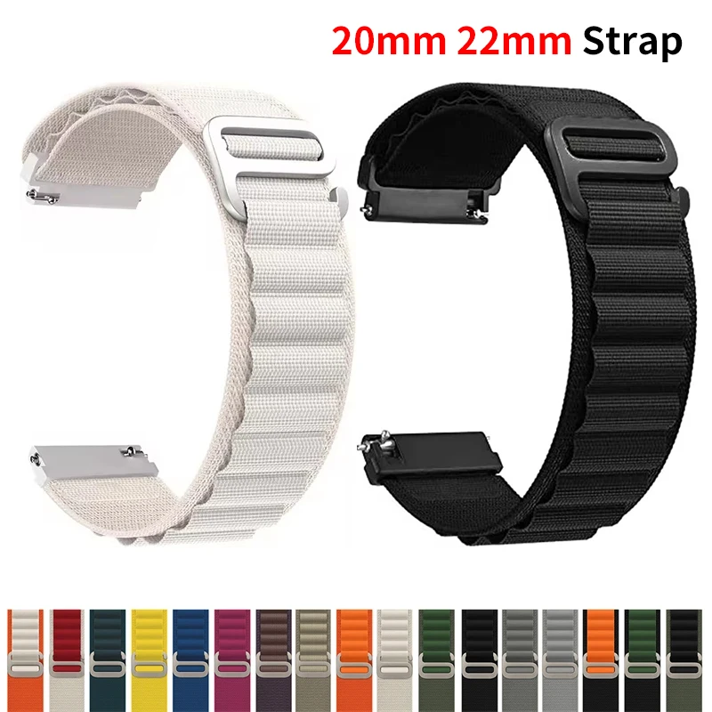 Cinturino per orologio da 22mm 20mm anello alpino per Samsung Galaxy Watch 7 6 5 4 Classic Active 2 Gear S3 cinturino sportivo in Nylon bracciale