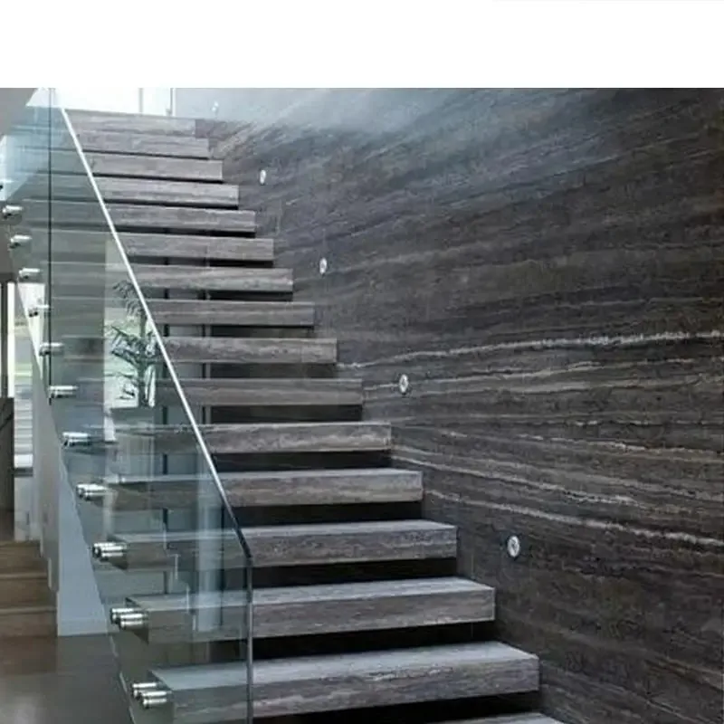 Customization Modern Design Floating Stairs Natural Stone Marble Ladder Stair Steps Fast Delivery Floating Stair Treads
