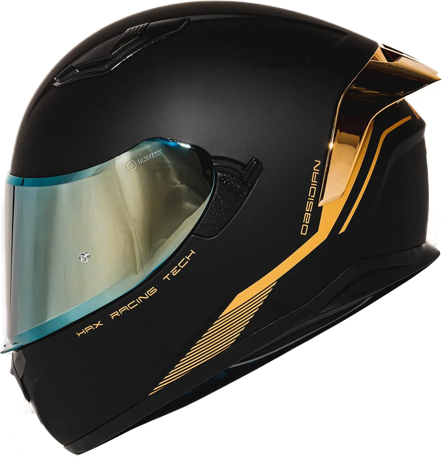 

DOT Approved Full Face Motorcycle Helmet with Dual Visor and Pinlock Ready in Matte Black Gold