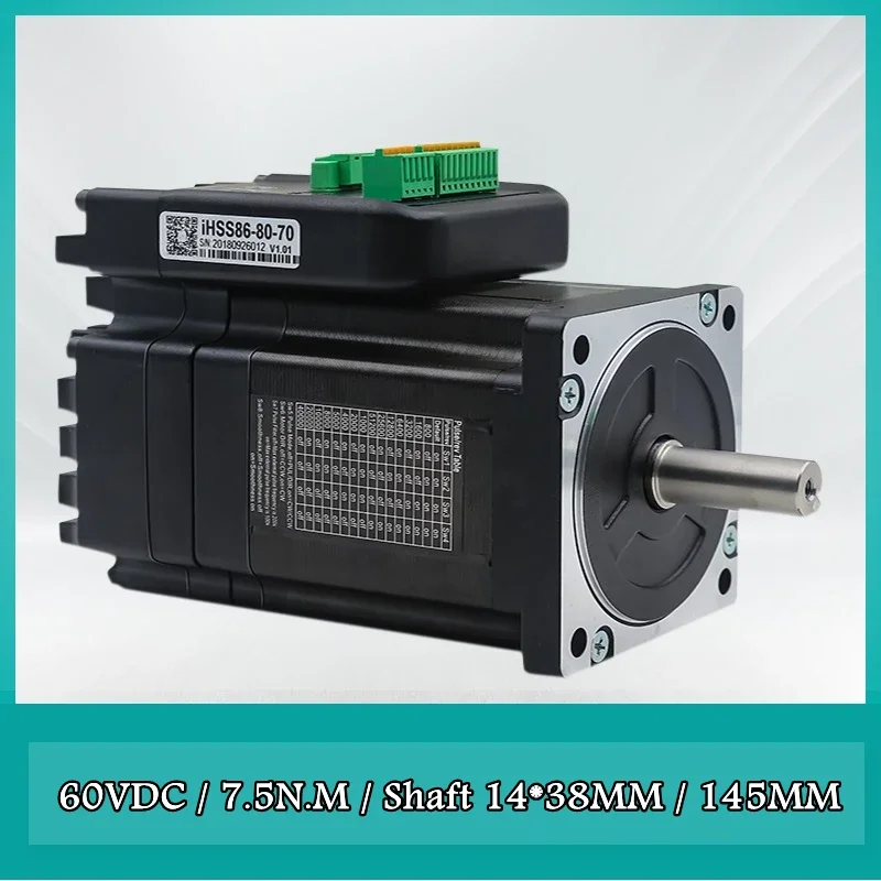 JMC 86mm 7.5Nm 24-80VDC Close Loop Integrated Stepper Servo Motor & Drive 1000Line Encoder for CNC Machine Kits