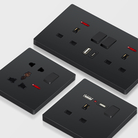 SRAN Wall Socket with USB C UK Standard 13A 250V, 86*146mm PC Panel, Universal Electrical Outlets Switch Control