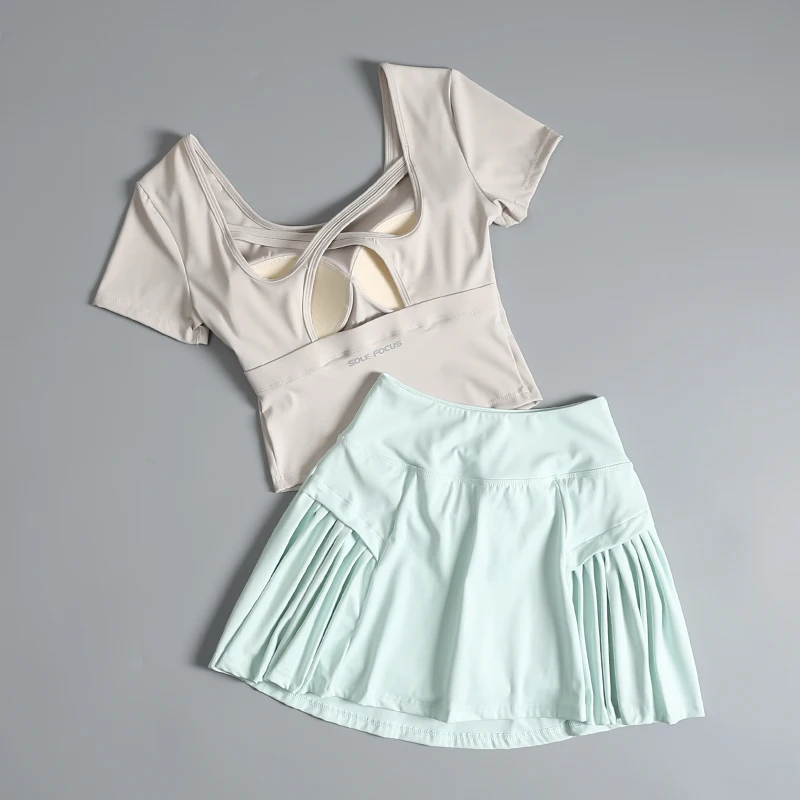 

Sports suits for women in summer high-end fashion gym morning jogging exercise outdoor quick-drying badminton tennis uniform