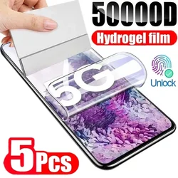 Filme de hidrogel para Samsung, protetor de tela, Samsung S21, S23, S22 Ultra, S24, S8, S9, S10 Plus, S21FE, Galaxy Note 20, Ultra 10 Plus, S10E, 5pcs