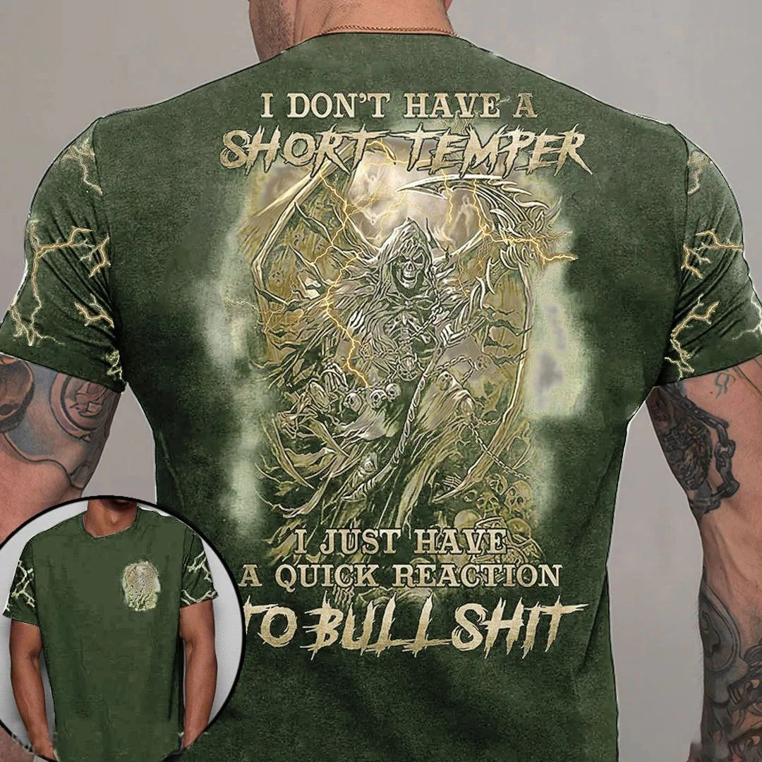 2023 Back Skull Cool Print T-shirts 3d Fashion Men Clothing Street Retro Men\'s T-shirt Hip Hop Casual Oversized T Shirt For Men