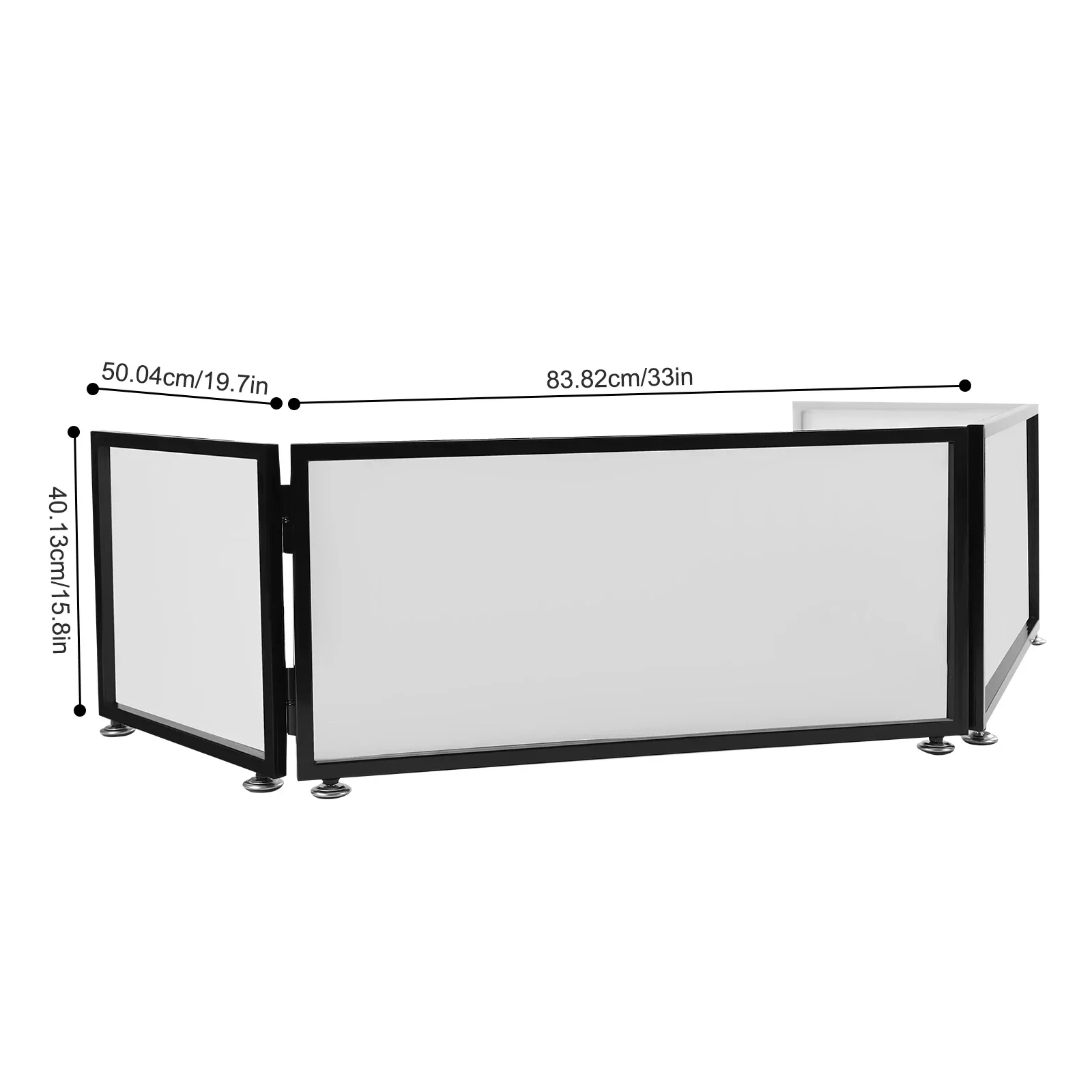 DJ Event Booth Foldable Cover Screen, Adjustable Frame with Stable Rubber Foot Pads, Stretchable Scrim for Easy Setup and